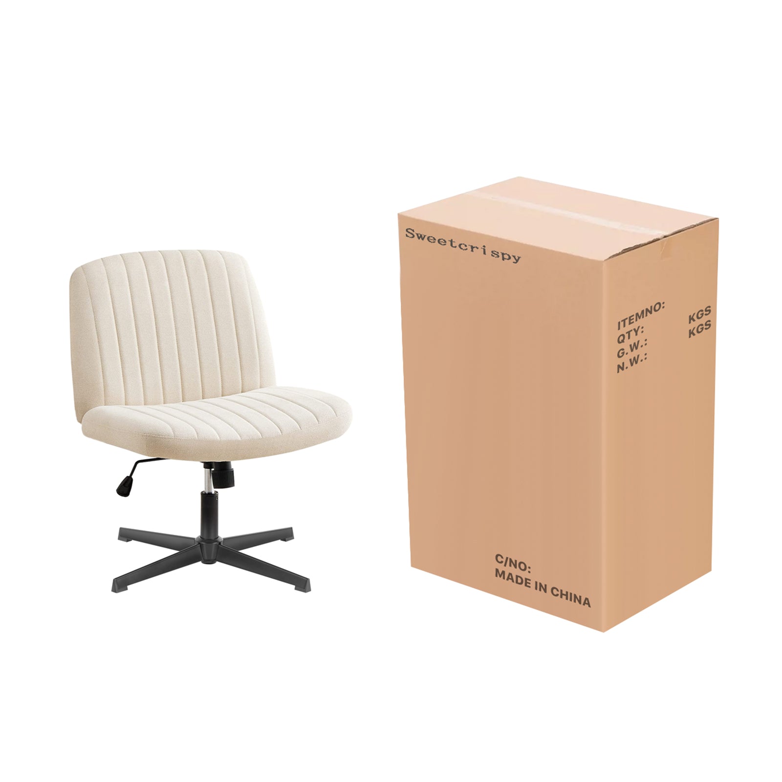 White office discount chair no wheels