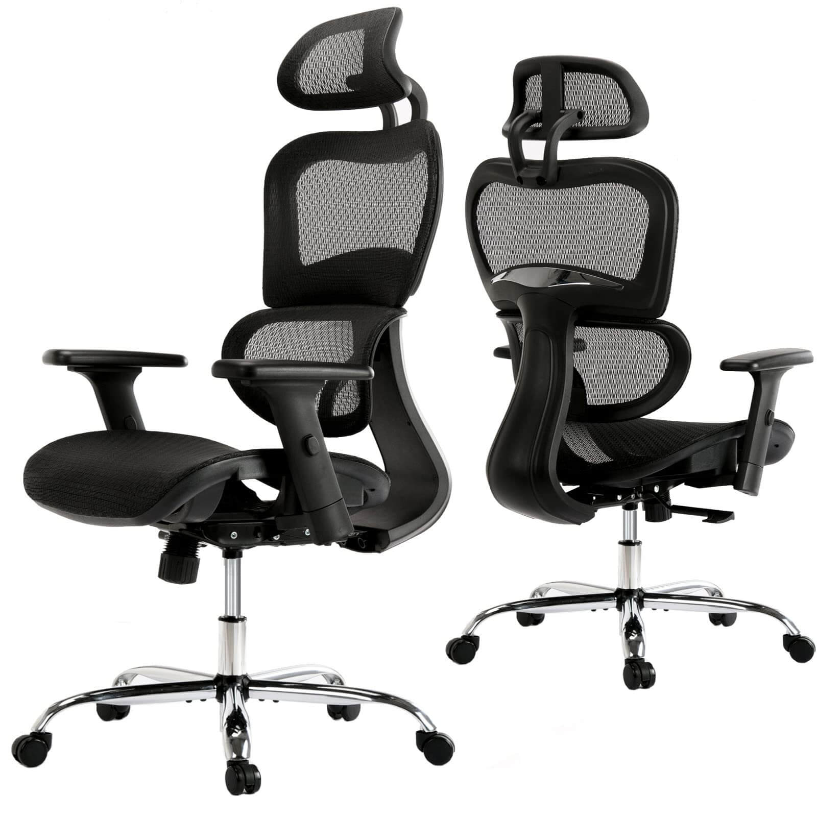 Large High Back Computer Chair with Dynamic Lumbar Support Tilt and L