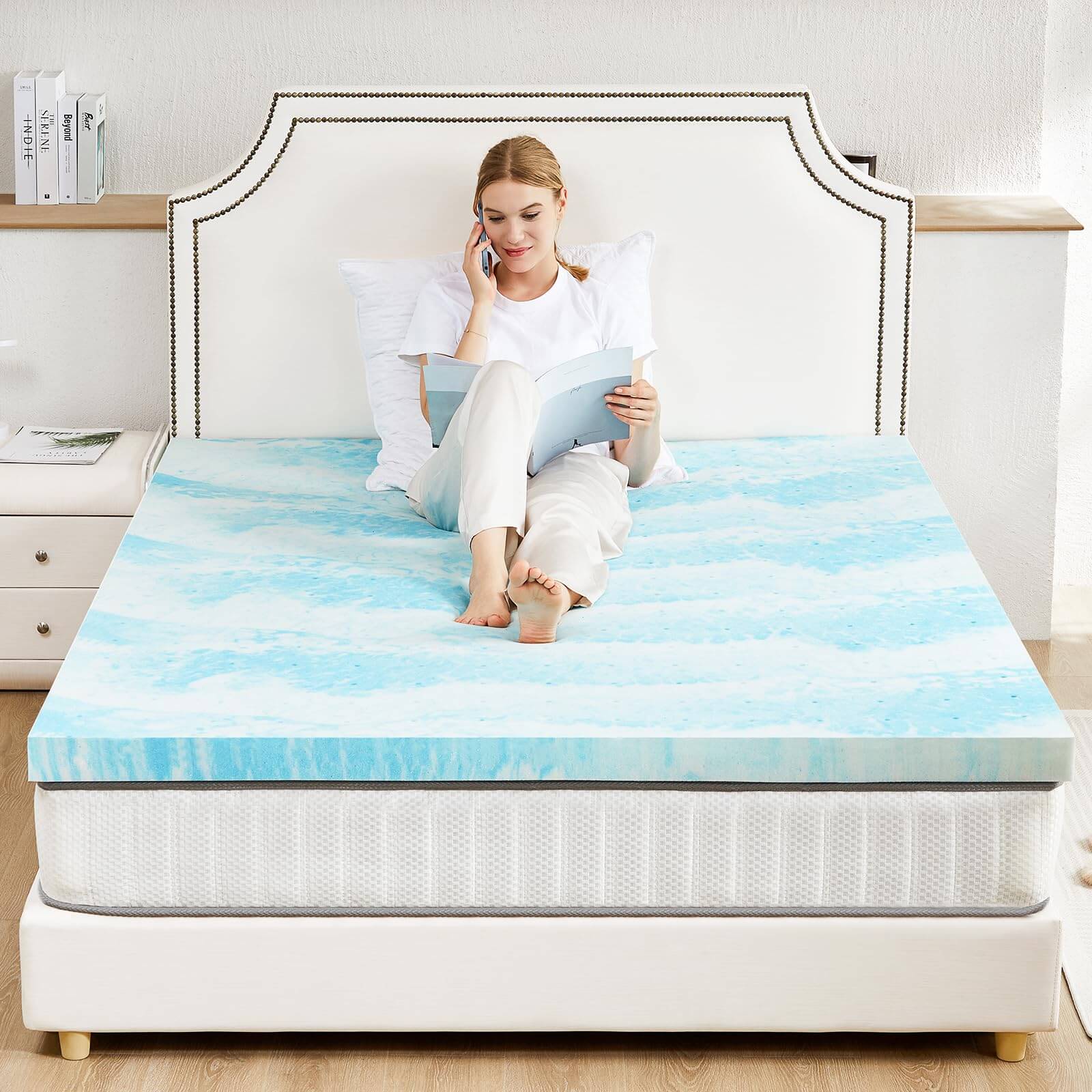 Cool gel mattress on sale topper queen