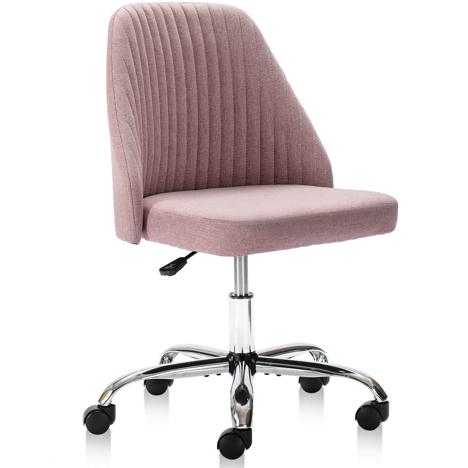 Modern Fabric Armless Adjustable Swivel Office Desk Chairs with Wheels