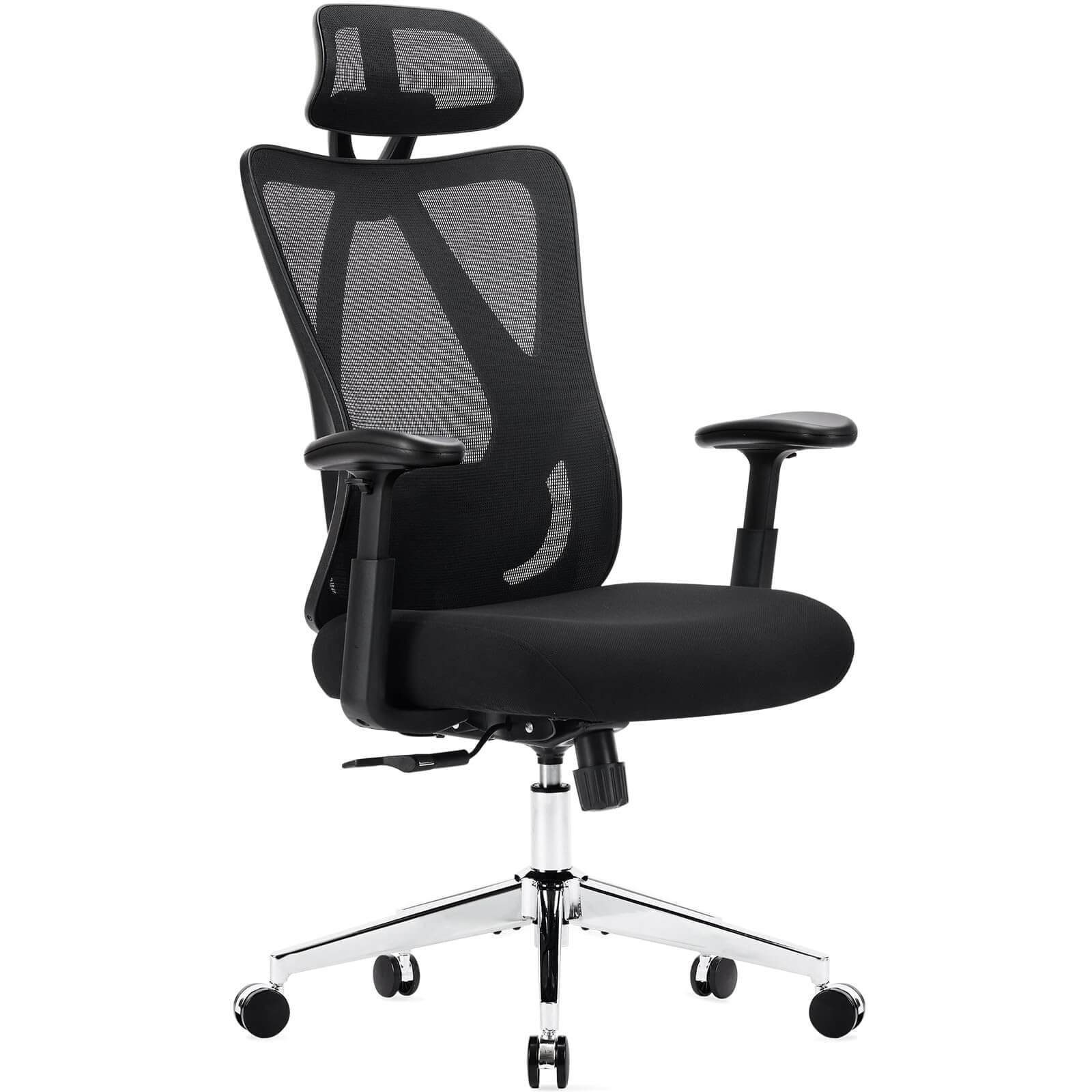 VEVOR Office Chair with Adjustable Lumbar Support, High Back Ergonomic Desk Chair with Adjustable Headrest, 2D Armrest, Ergonomic Office Chair