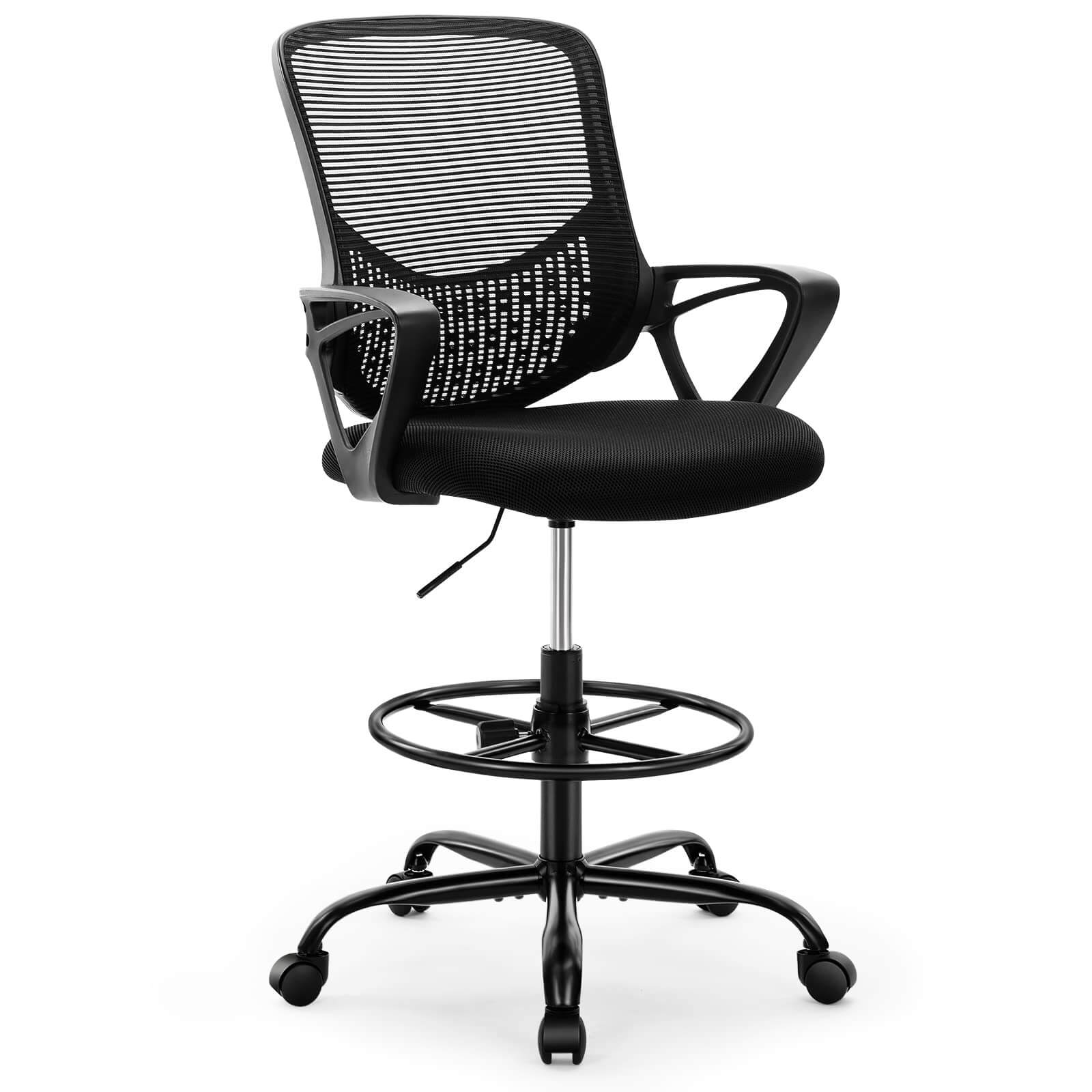 Tall Office Chair for Standing Desk with Adjustable Foot Ring Counter Height Office Chairs