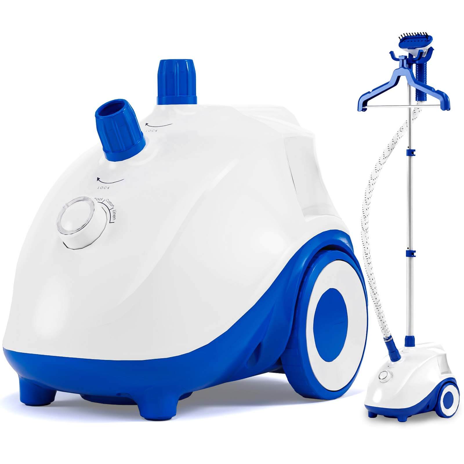 Standing Garment Steamer, with Roll Wheels for Easy Movement, Adjustable Pole for Storage，Professional Wrinkle Remover