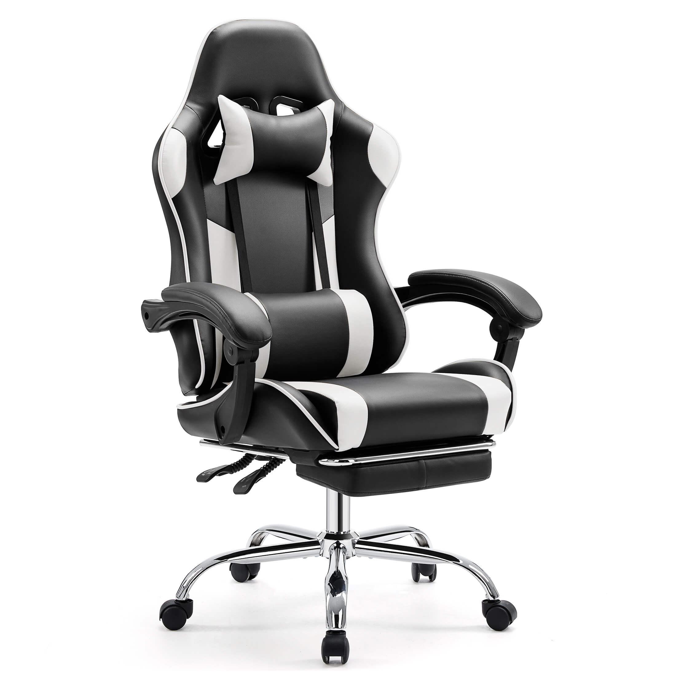 Gaming Chair Ergonomic Office Chair With Foot Rest, Big And Tall Executive Desk Chair With Lumbar Support, Padded Arms, Computer Chair For Home Office, Bedroom