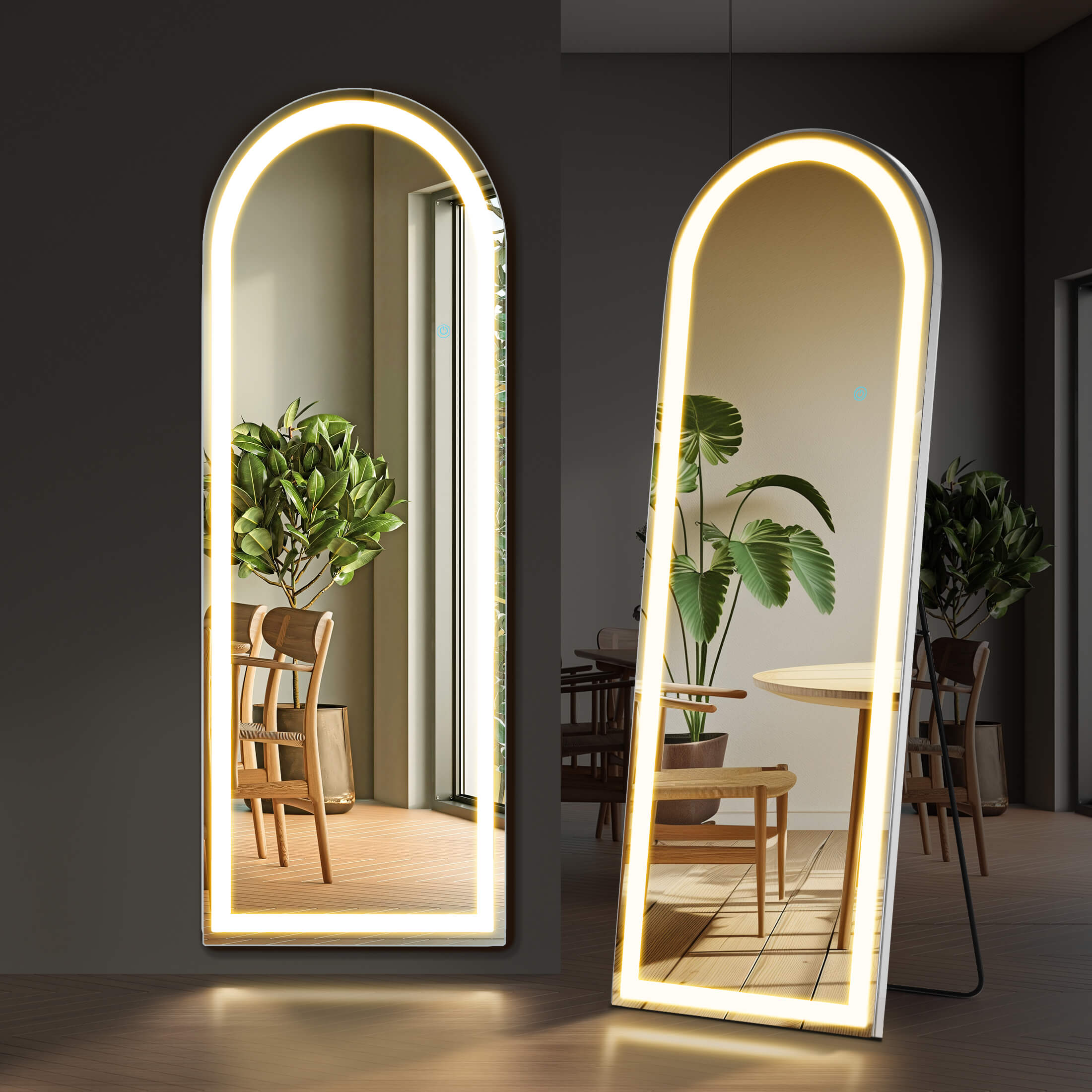 Sweetcrispy Tri-colour LED Illuminated Mirror for Indoors