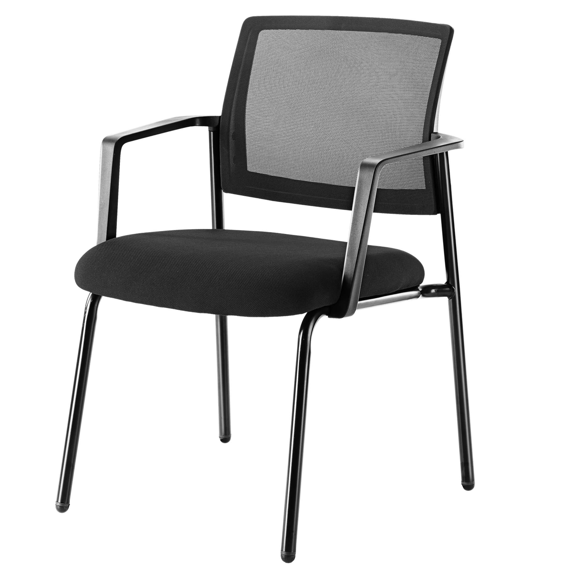 Mesh Back Arm Upholstered Fabric Sturdy Metal Stacking Chairs Easy t