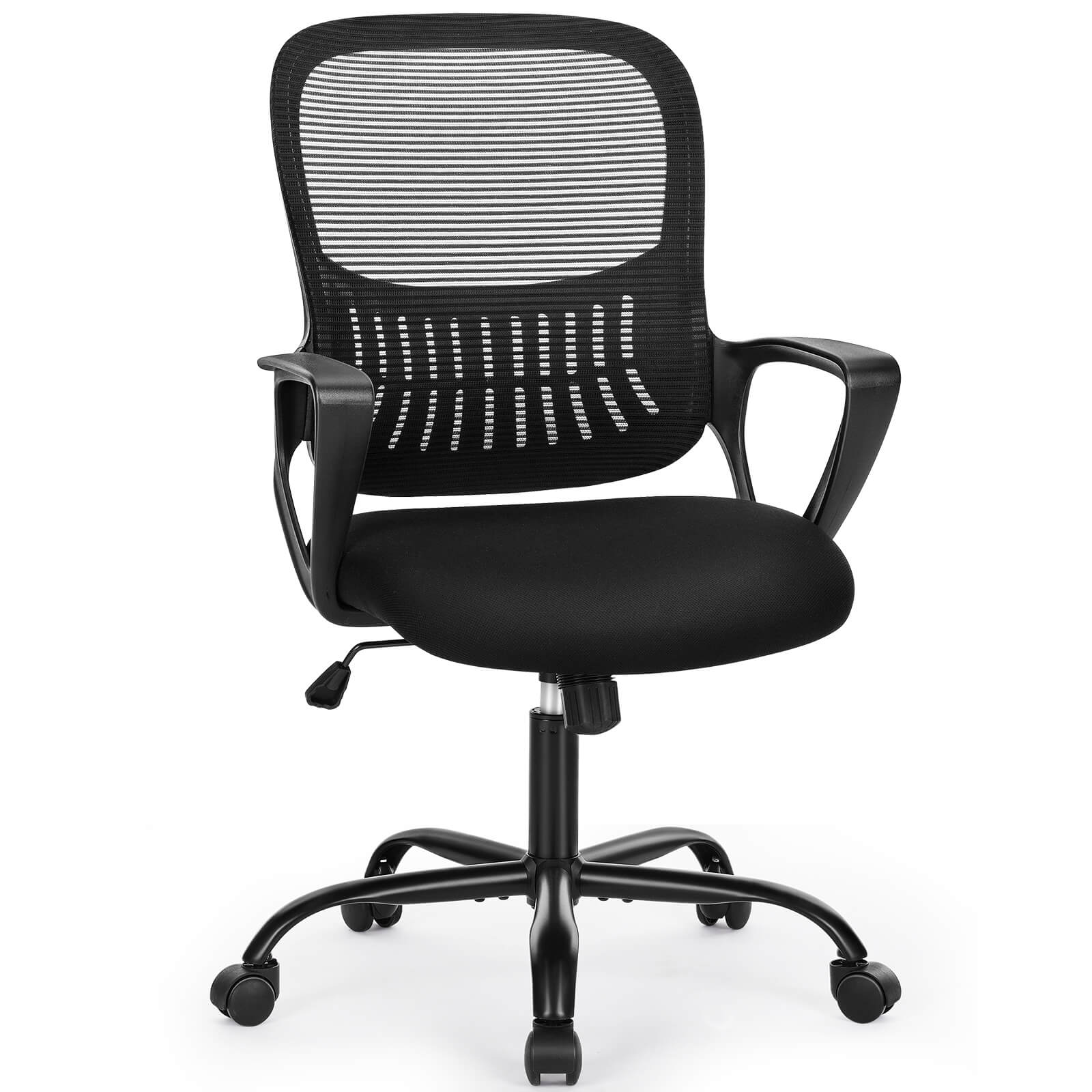 Office chair, ergonomic, adjustable height, with lumbar support and armrests, suitable for home, office.