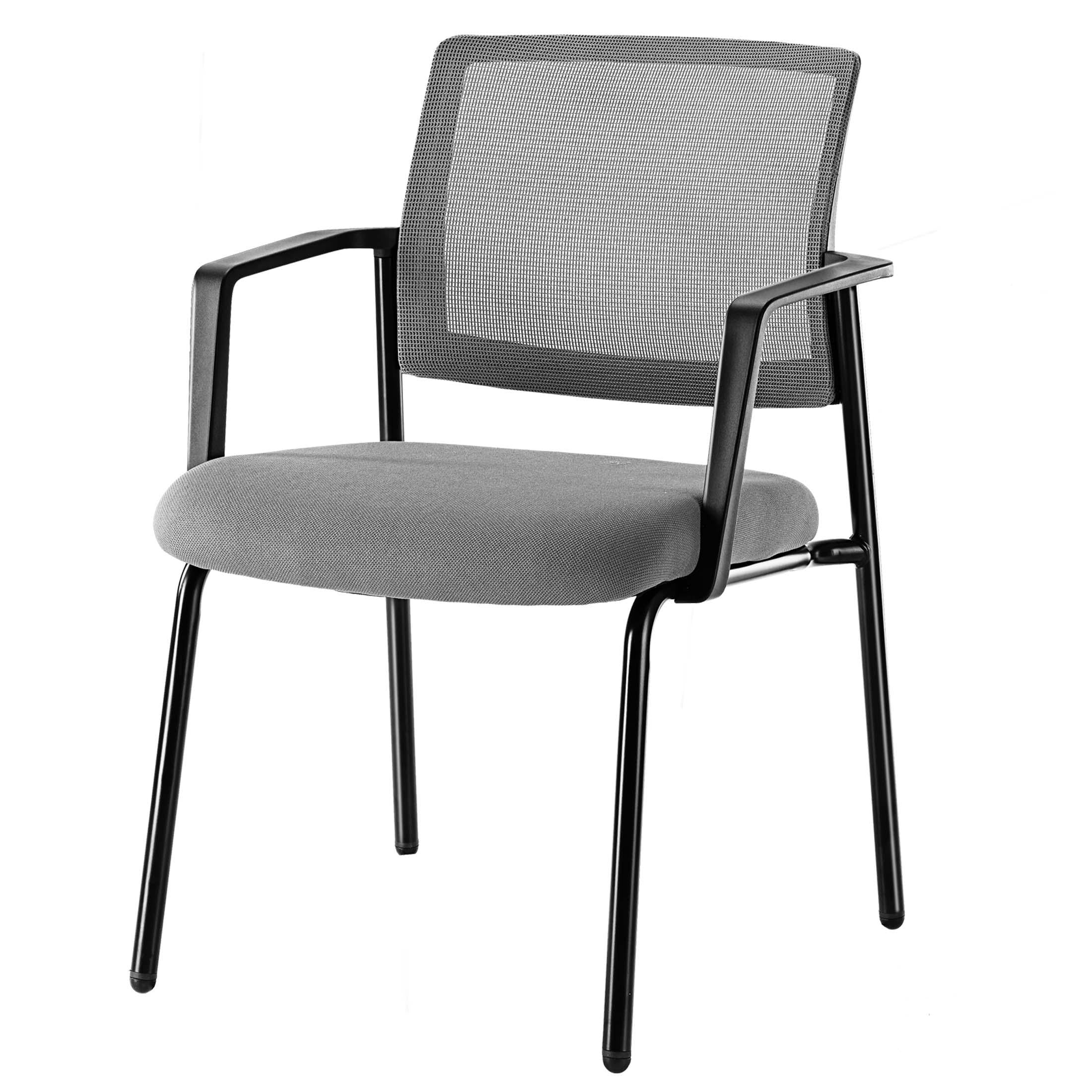 Mesh Back Arm Upholstered Fabric, Sturdy Metal Stacking Chairs, Easy to Use and Store, Outdoor and Indoor, for Home