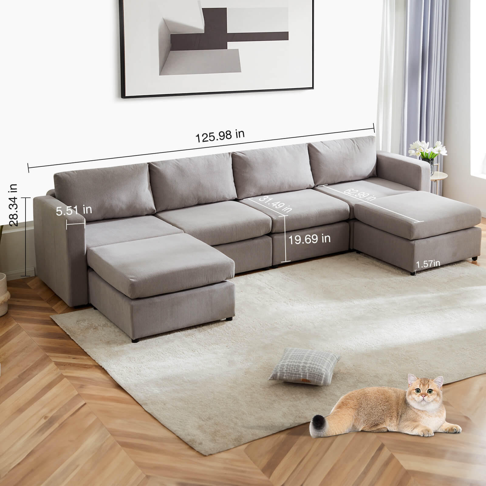 Convertible Sleeper Sofa Bed - Modular Sectional Sofa Set for Living Room, for office, living room, bedroom