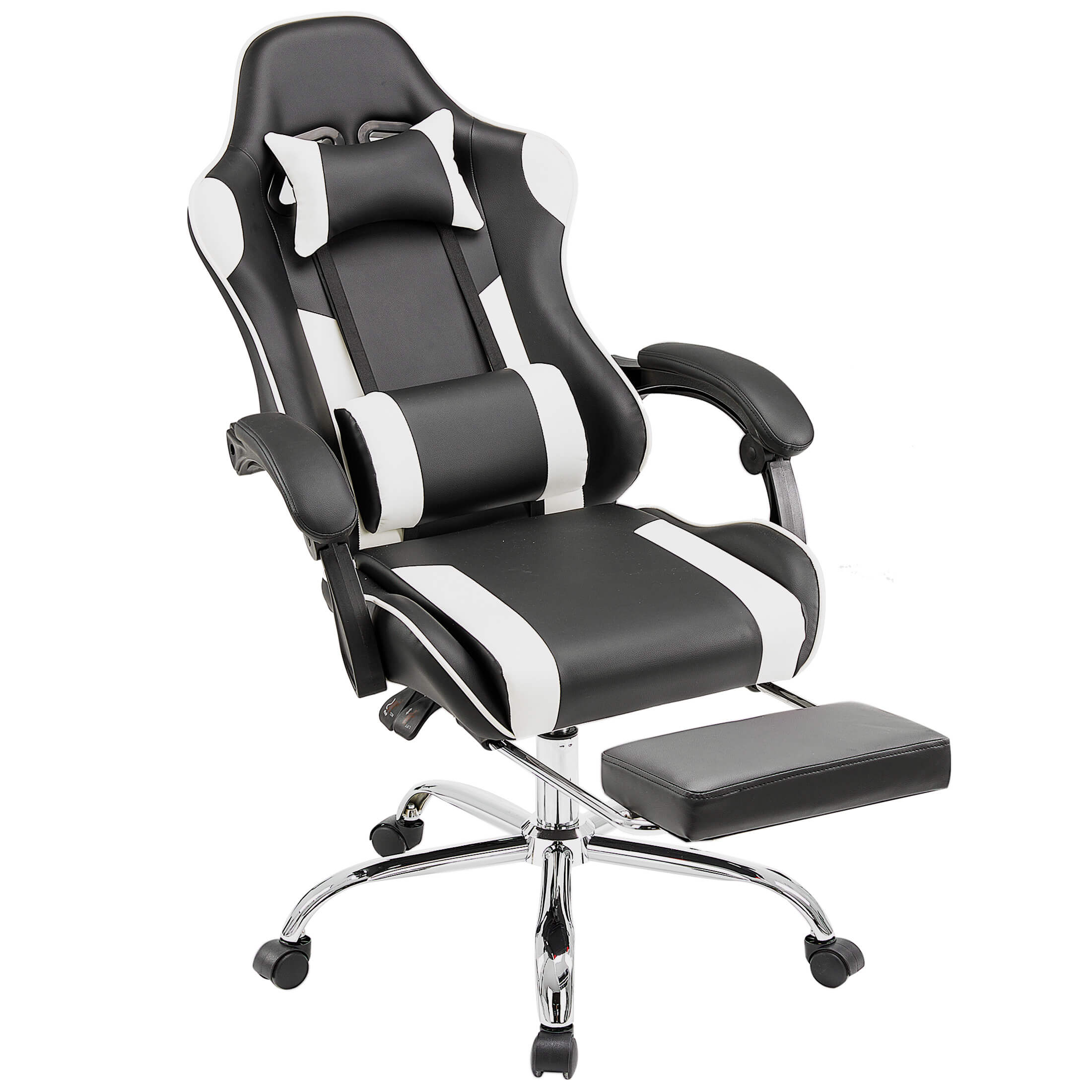 Gaming Chair Ergonomic Office Chair With Foot Rest, Big And Tall Executive Desk Chair With Lumbar Support, Padded Arms, Computer Chair For Home Office, Bedroom