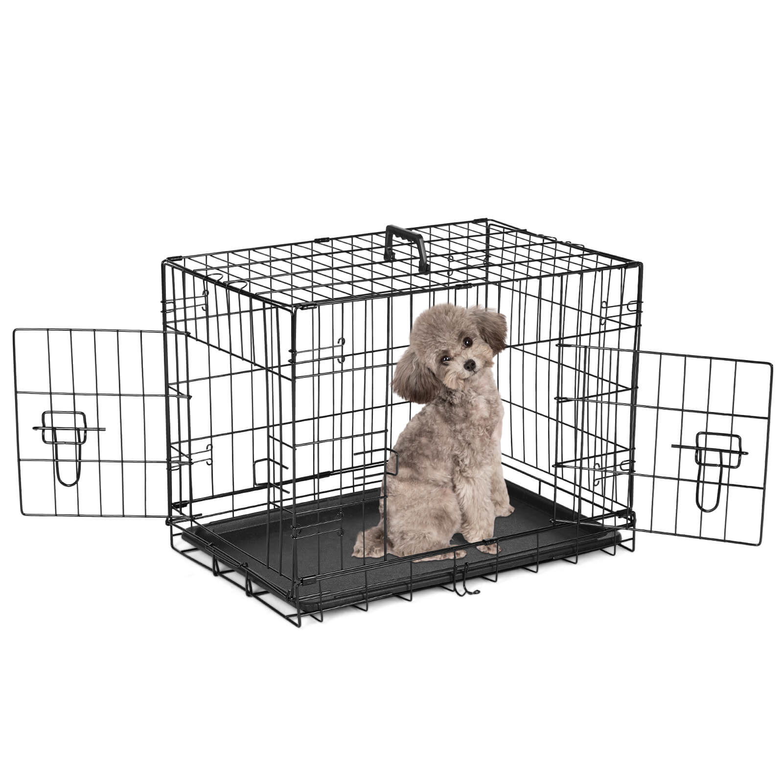 Dog crate divider with shops door