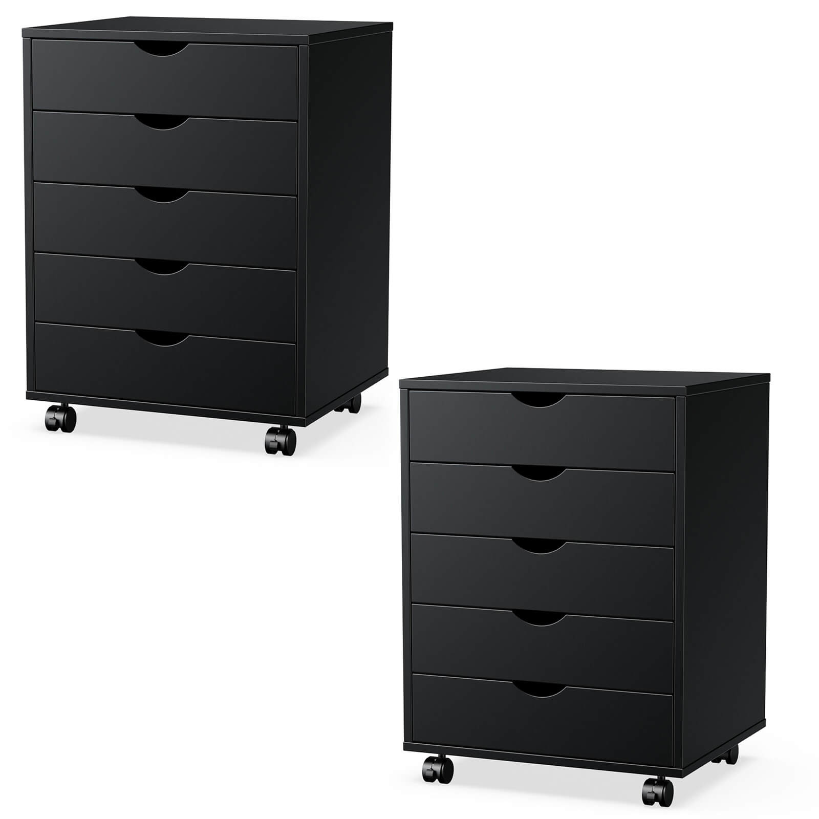 5 Drawer Chest of Drawers, Wooden Dresser, Removable Storage Cabinet, Can be placed under Desk, Suitable for Home, Office