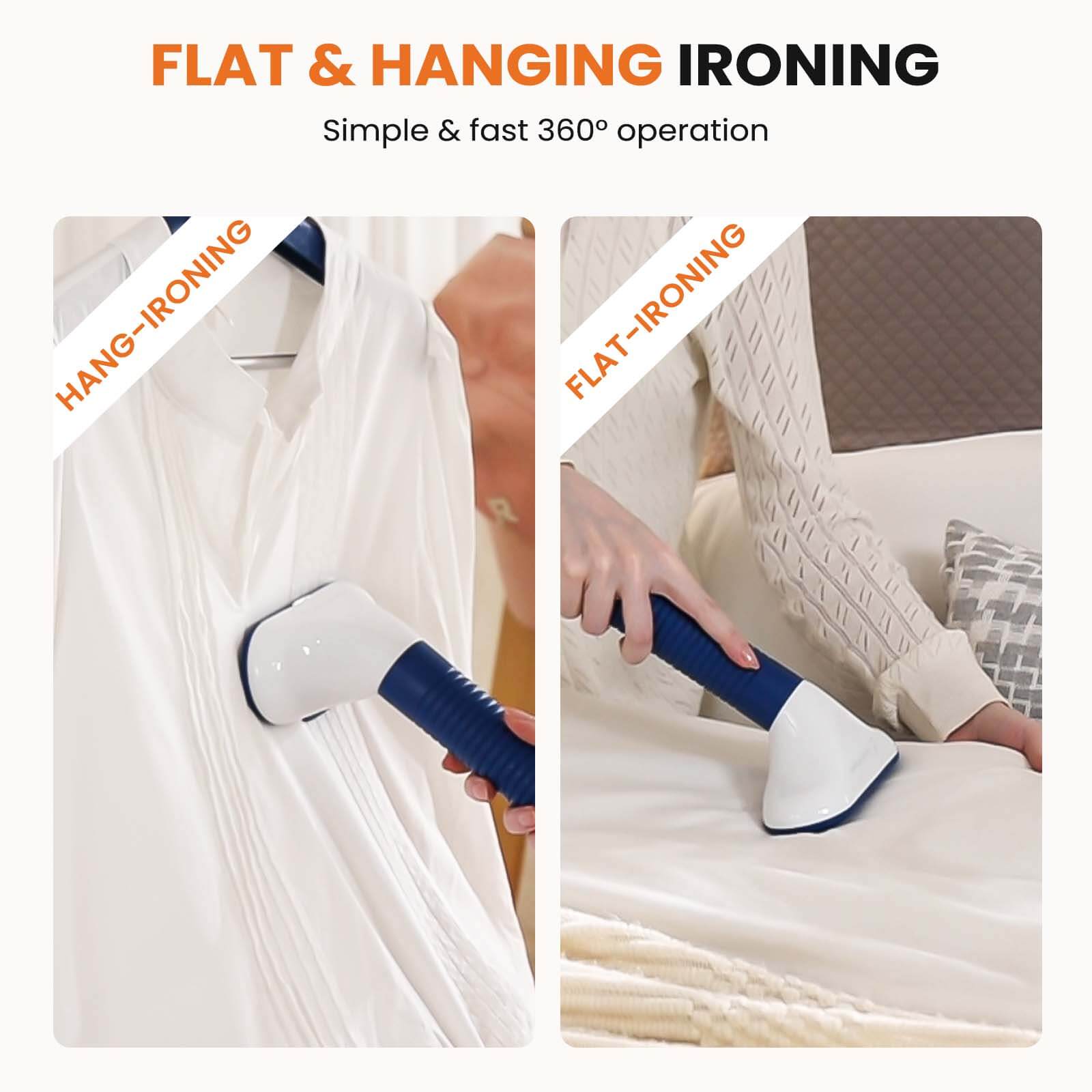 Standing Garment Steamer, with Roll Wheels for Easy Movement, Adjustable Pole for Storage，Professional Wrinkle Remover