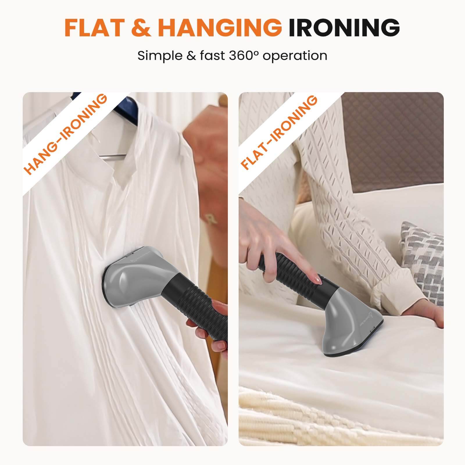 Standing Garment Steamer, with Roll Wheels for Easy Movement, Adjustable Pole for Storage，Professional Wrinkle Remover