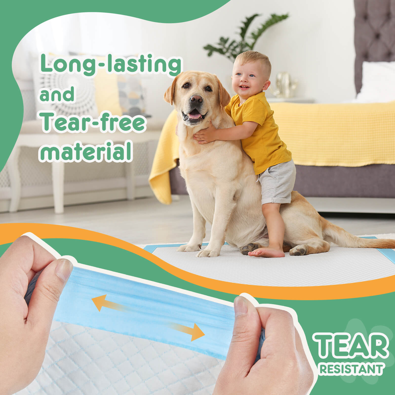 Ultra Absorbent Puppy Training Pads Leak Proof Quick Dry Surface Pe