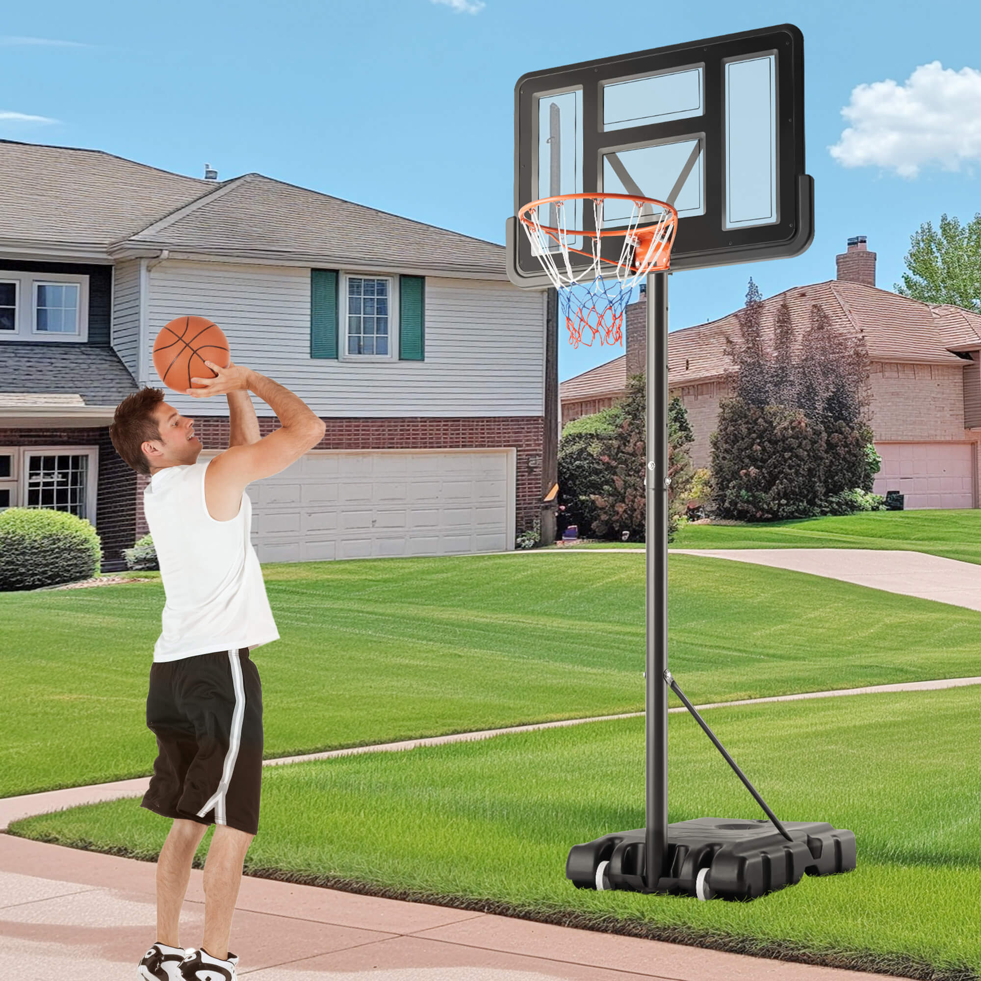 Portable Basketball Hoops - 4.2-10 ft Adjustable Height for Indoor, Outdoor, Swimming Pool, For Adults, Kids