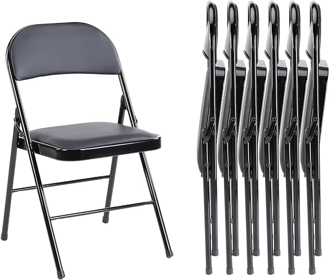 Genuine Leather Folding Chair - Soft and comfortable, easy to carry and store, suitable for events, weddings, parties, home, office