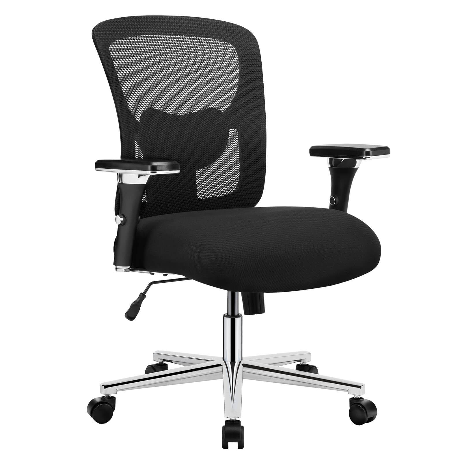 Ergonomic Home Office Adjustable Lumbar Support and Wheels, 3D Armrest, Wide Heavy Duty Computer Task Chairs for Adults