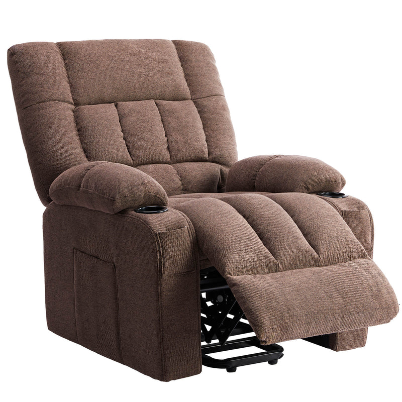 Electric Lift Massage Recliner 1#Color_Brown