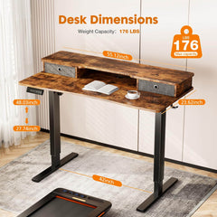 double-height-adjustable-electric-standing-desk#Color_Brown#Size_55 in