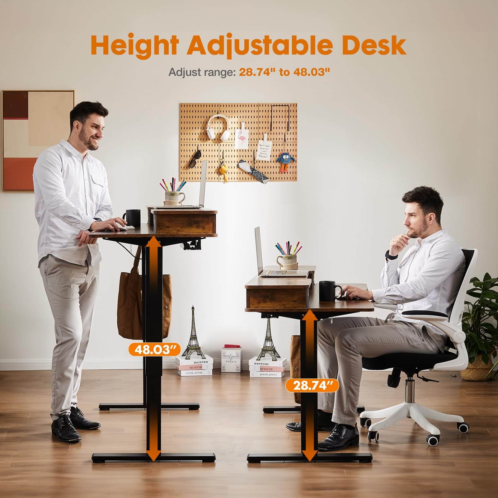 double-height-adjustable-electric-standing-desk#Color_Brown#Size_55 in
