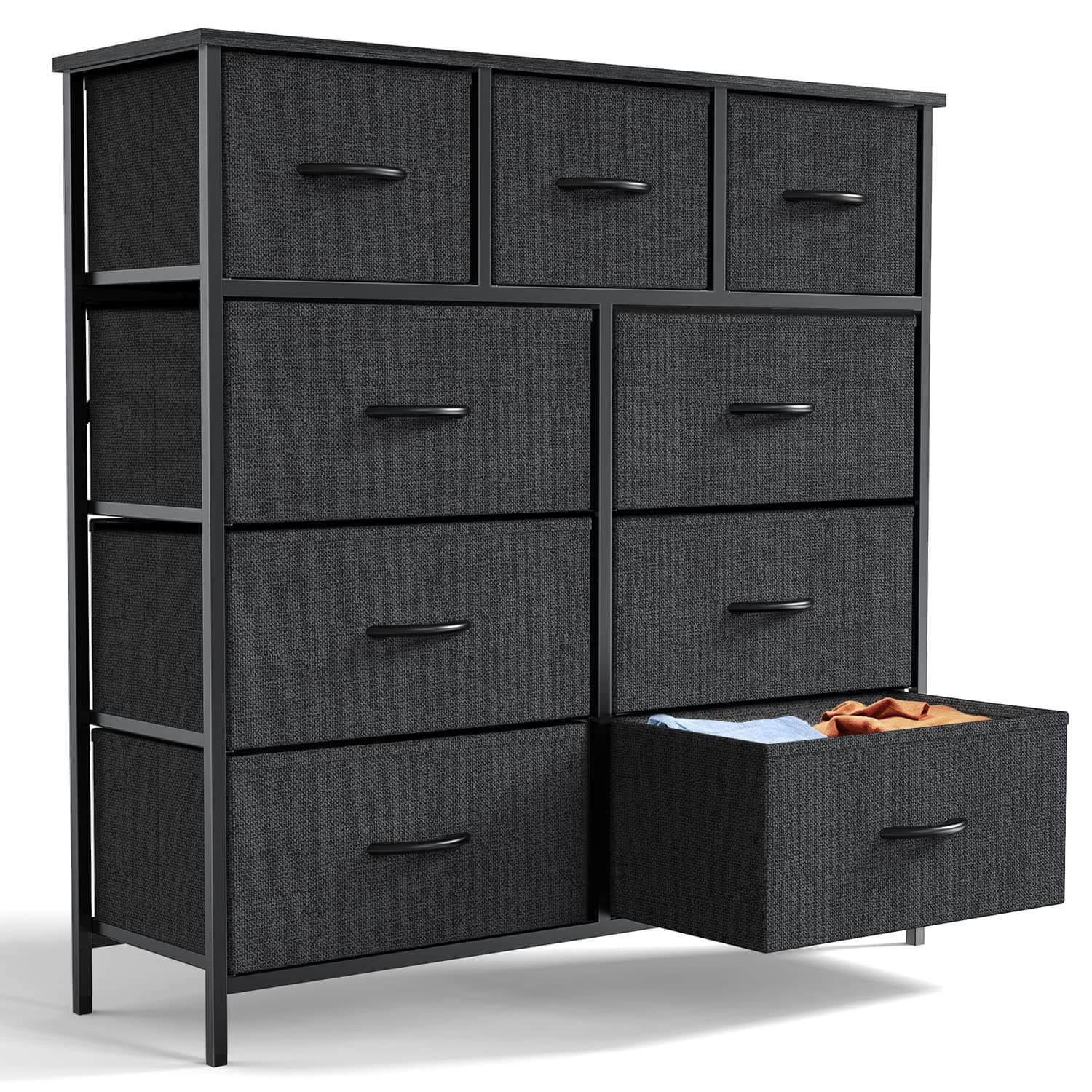 dresser-storage-tower-9-bins-drawers#Color_Black