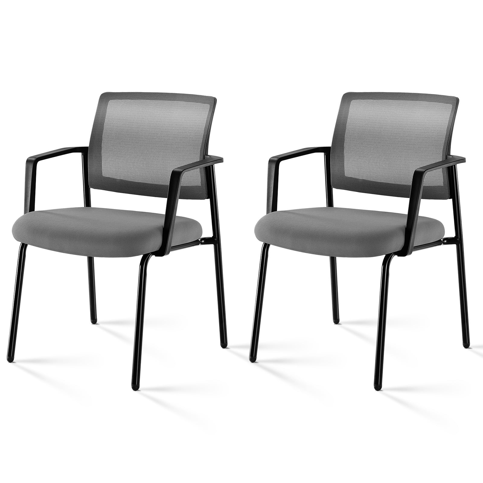 Mesh Back Arm Upholstered Fabric, Sturdy Metal Stacking Chairs, Easy to Use and Store, Outdoor and Indoor, for Home