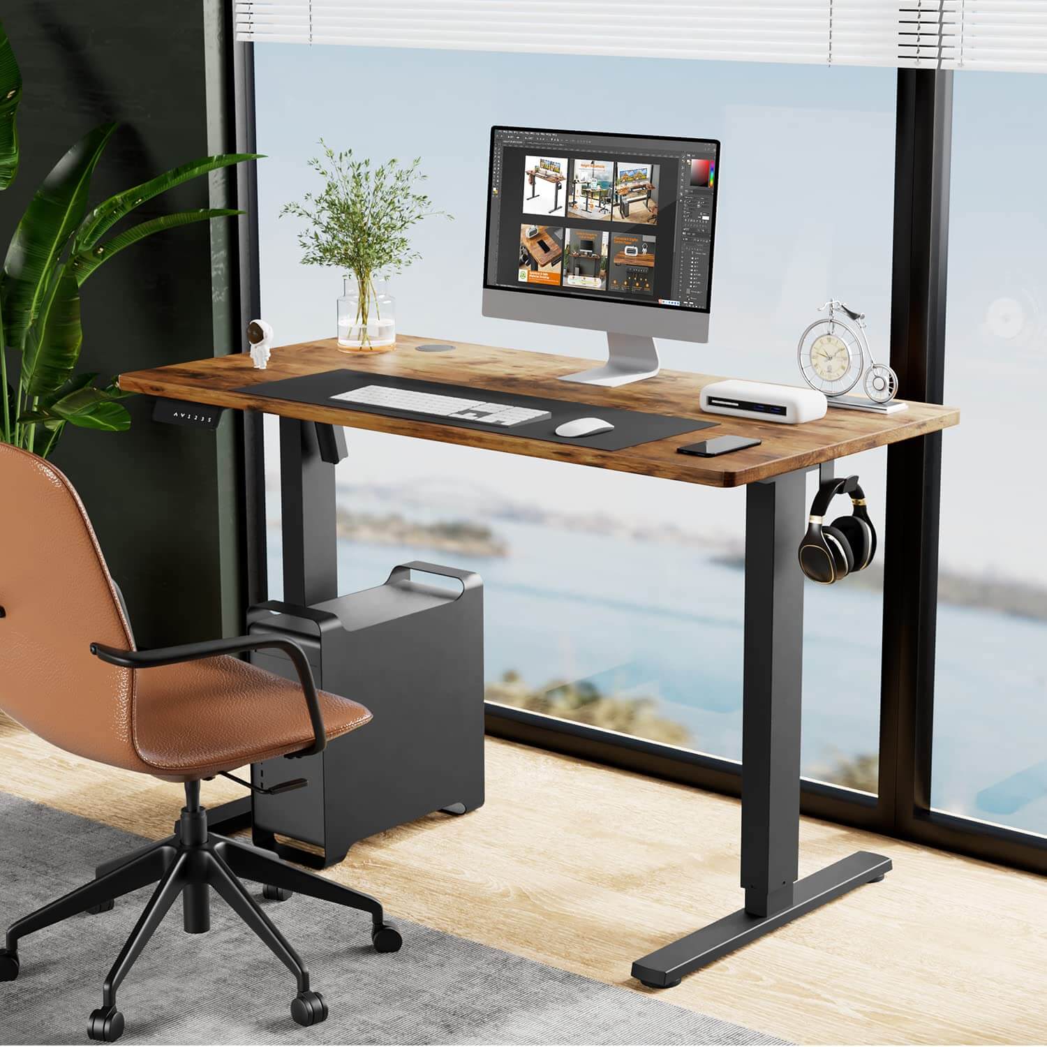 electric-adjustable-standing-desk#Color_Brown#Size_48'' x 24"