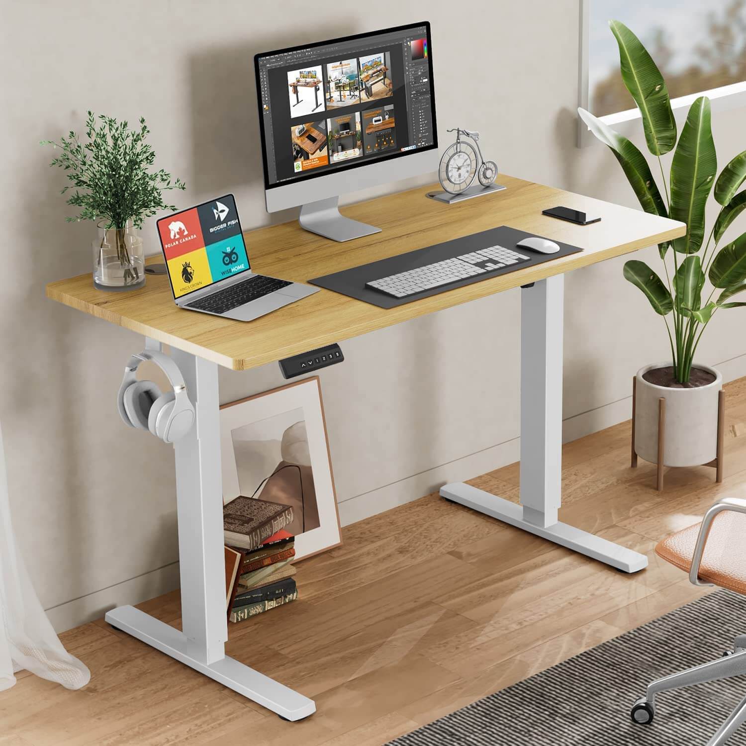 Electric Height Adjustable Standing Desk,Sit to Stand Ergonomic Comput