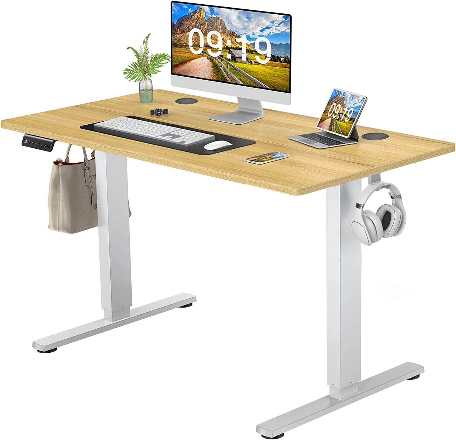 Adjustable store table computer