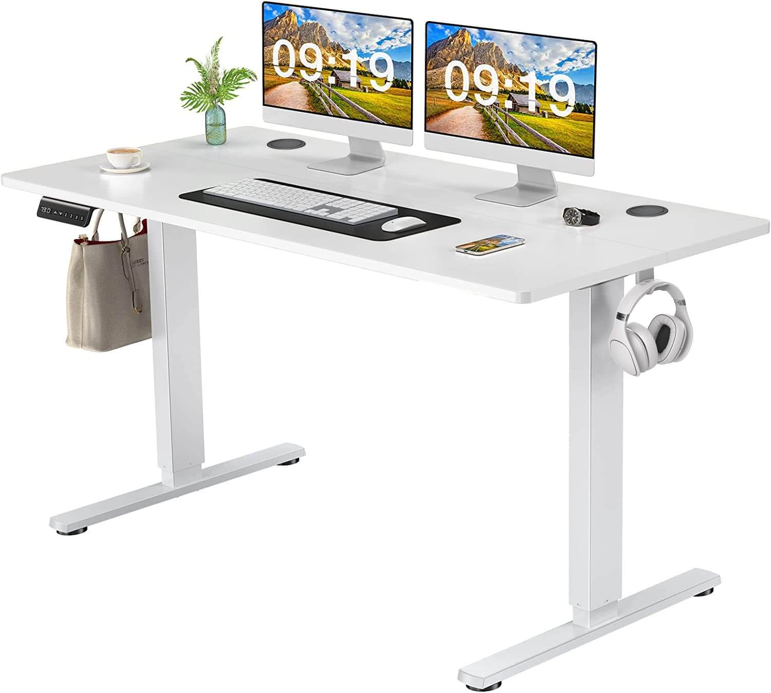 electric-adjustable-standing-desk#Color_White#Size_55'' x 24"