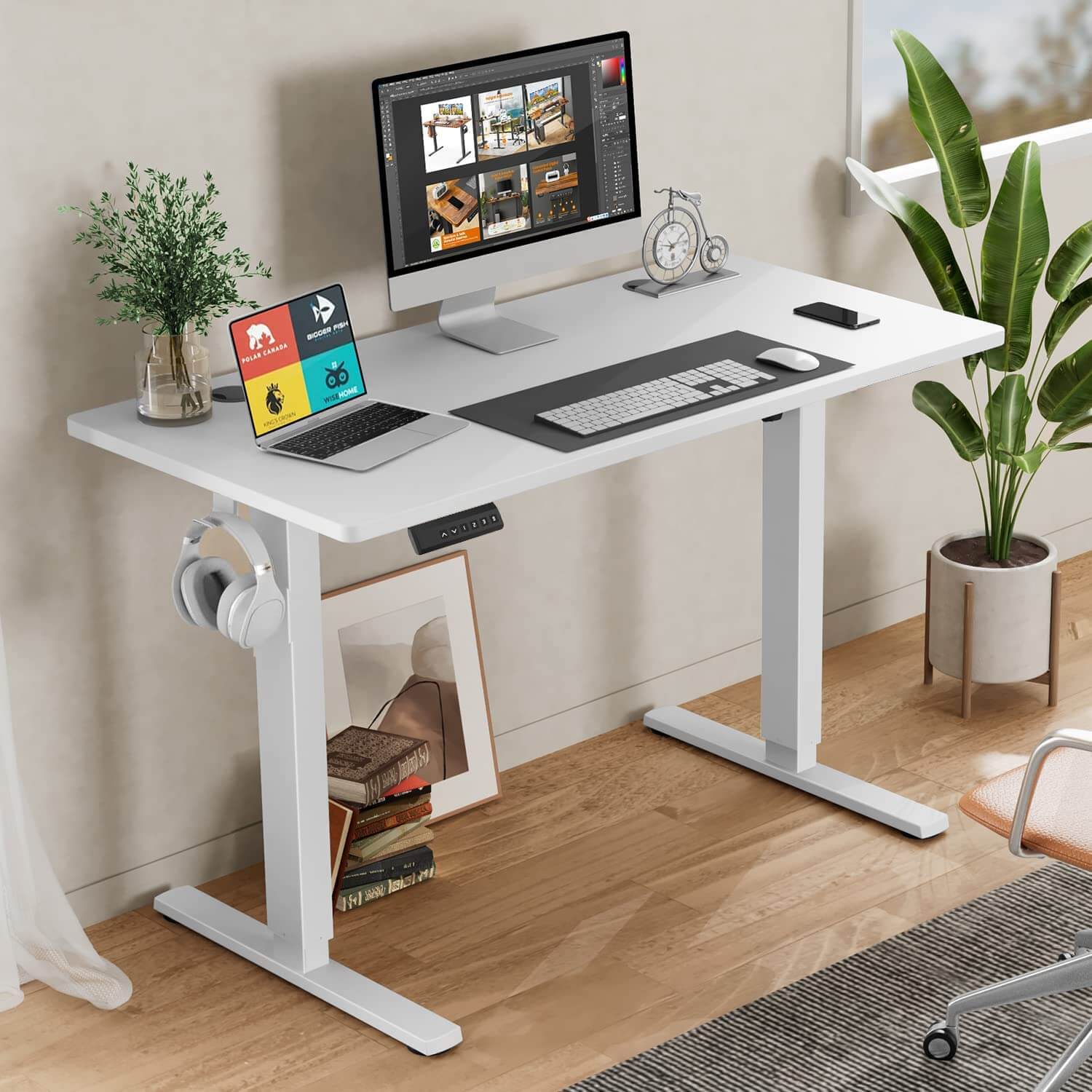 All white deals standing desk