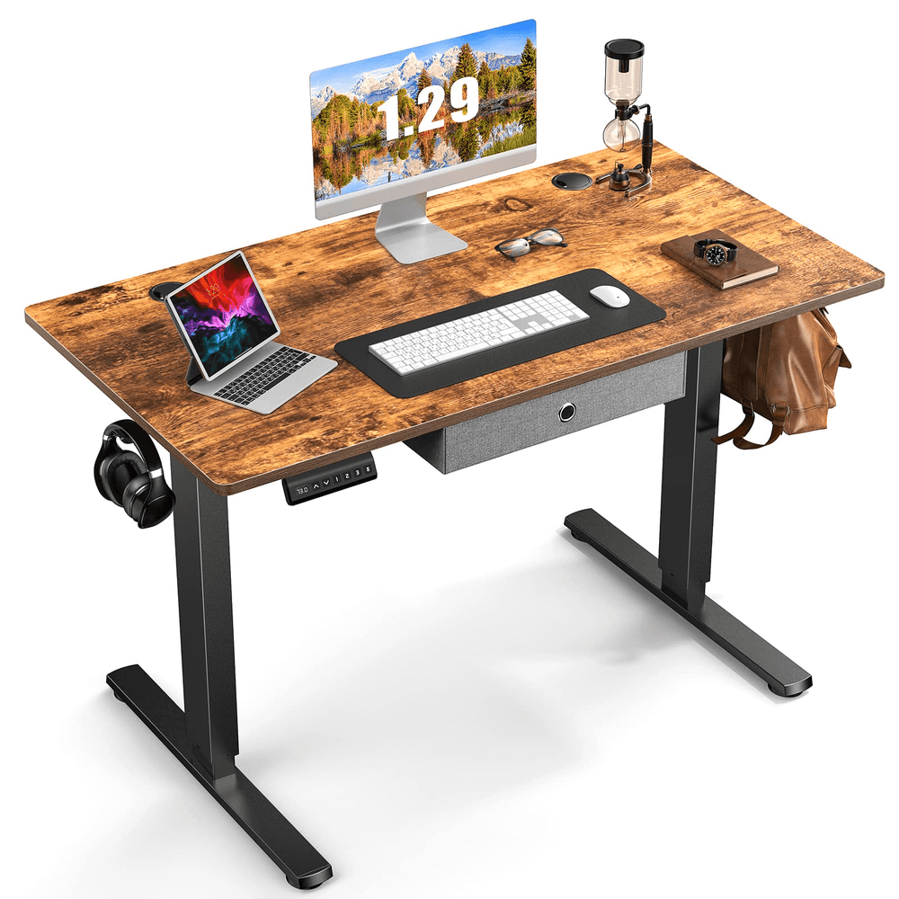 Sweetcrispy Electric Standing Desk With Drawer,Stand Up Desk Height Ad