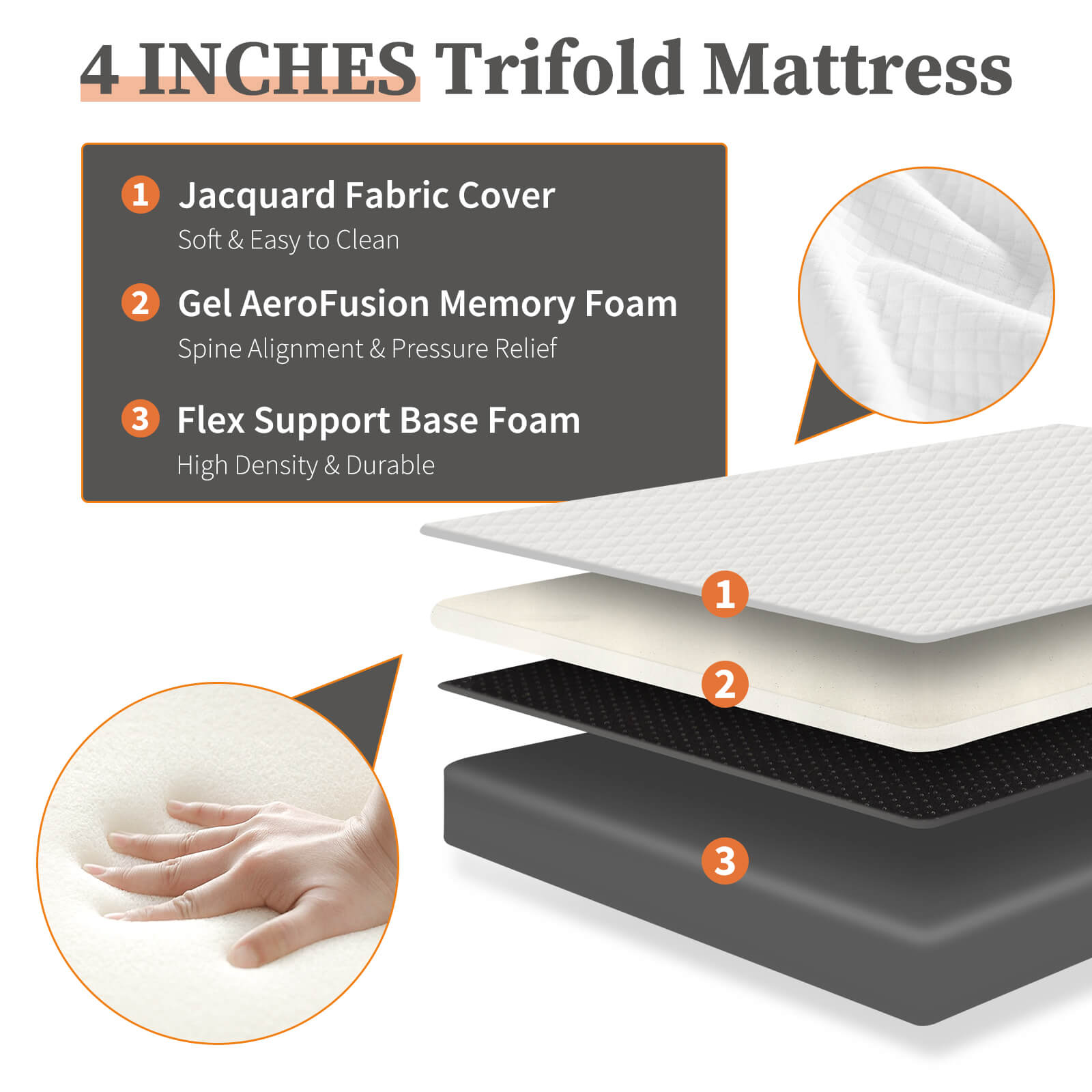 Foldable memory deals foam mattress