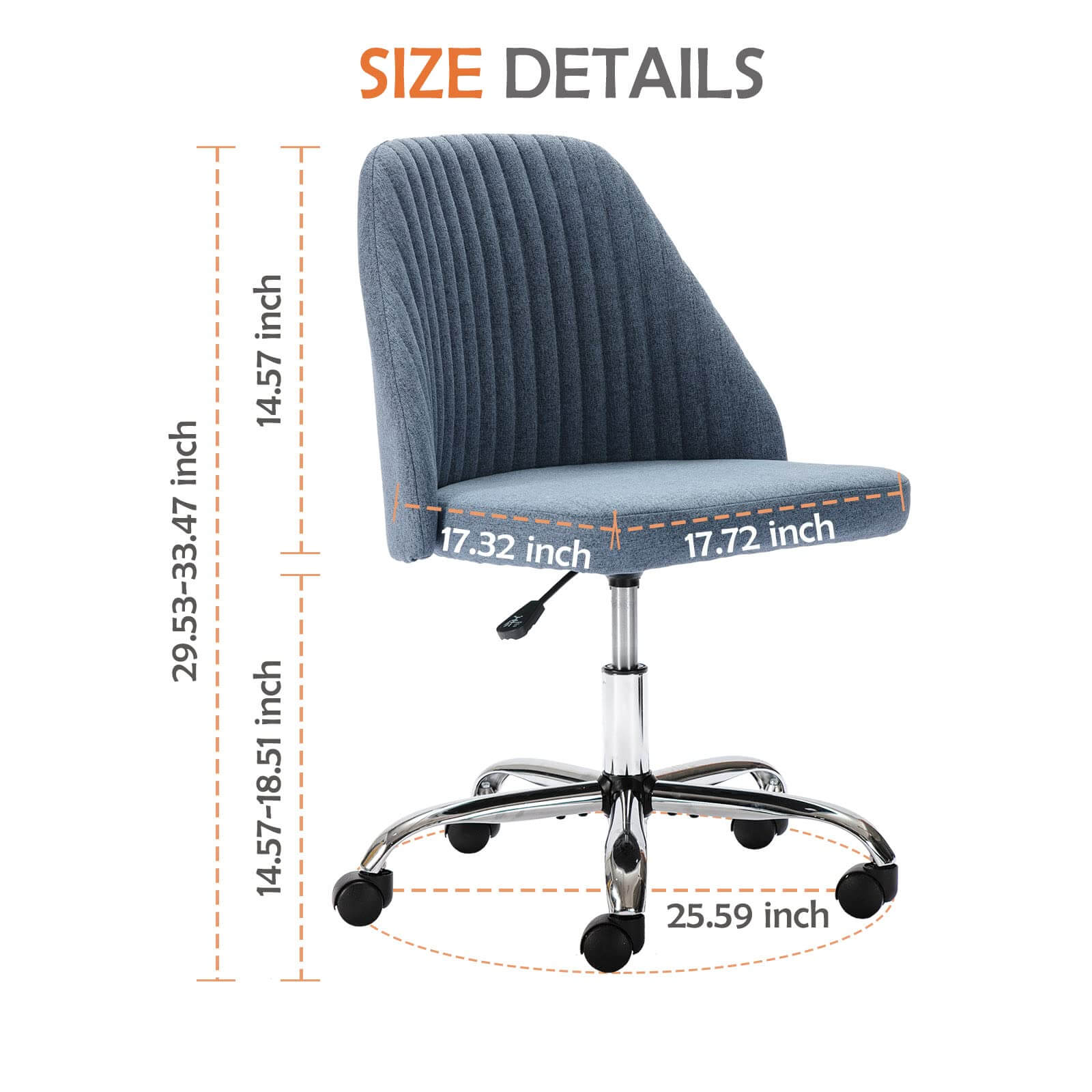 Height adjustable swivel discount chair