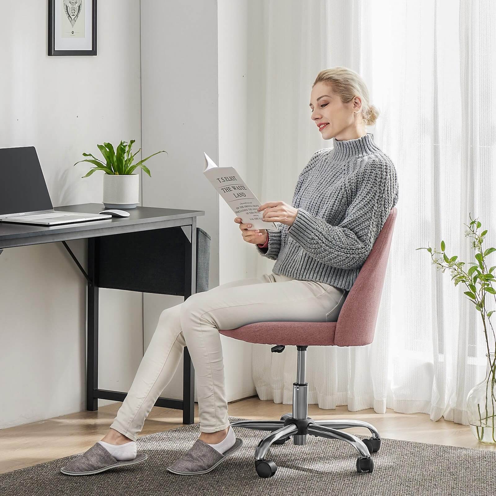 Modern armless desk online chair