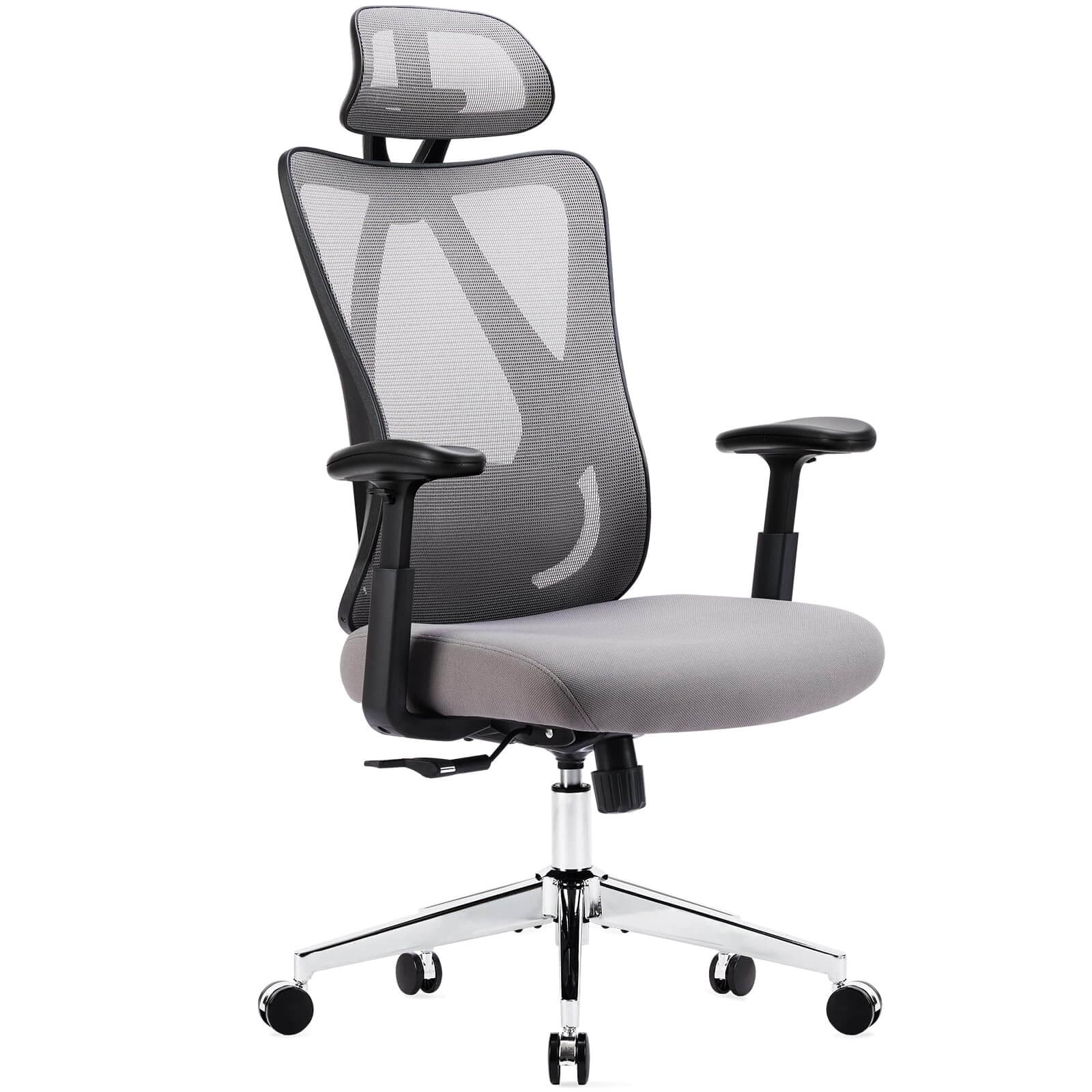 Ergonomic Office Chair with 2D Armrest Adjustable Lumbar Support & Hea