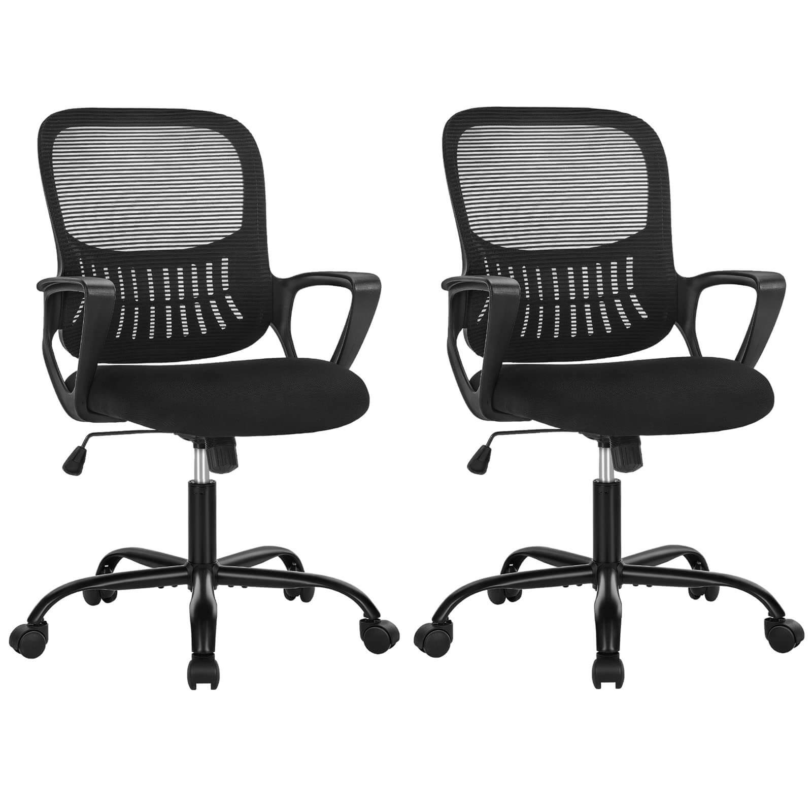  SOCUY Office Chair Computer Chair Task Chair Desk Chair Office  Chair Comfortable Computer Chair Home Back Chair Neck Support Office Chair  Waist Engineering Chair Desk Chair Work Chair (Color : Black) 
