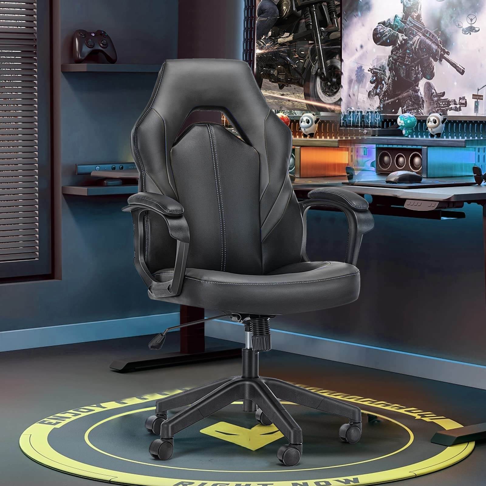 PU Leather Ergonomic Office Chair Swivel Computer Gaming Chair with Lu