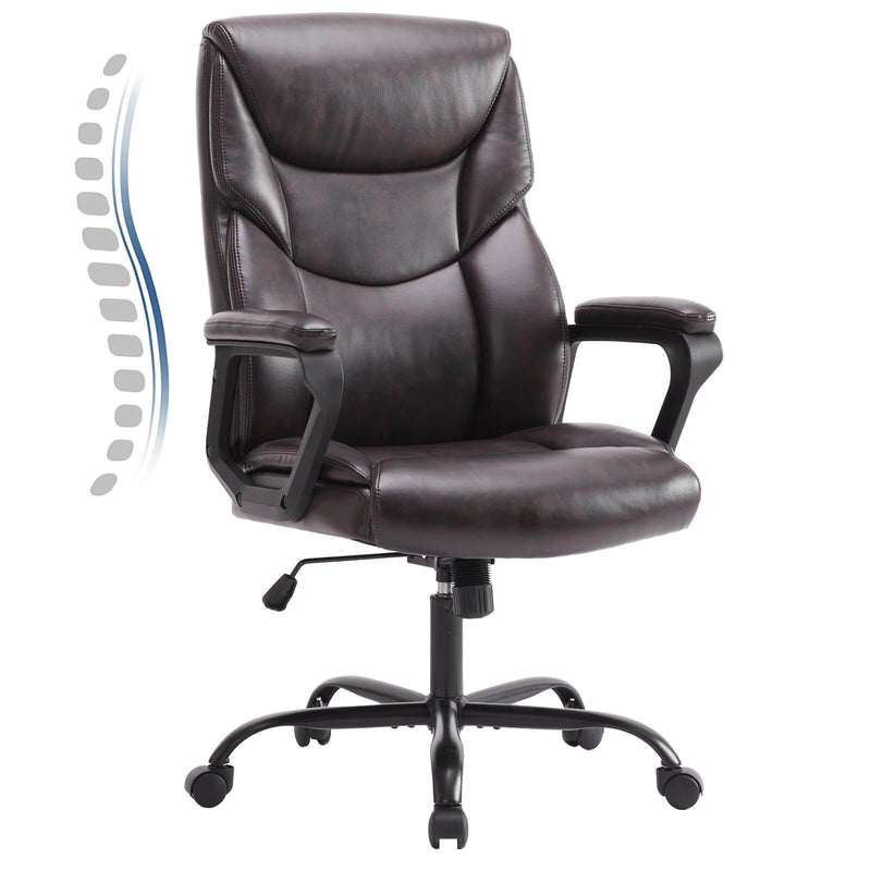 pu-leather-office-chair#Color_Brown#Styles_Fixed Armrest