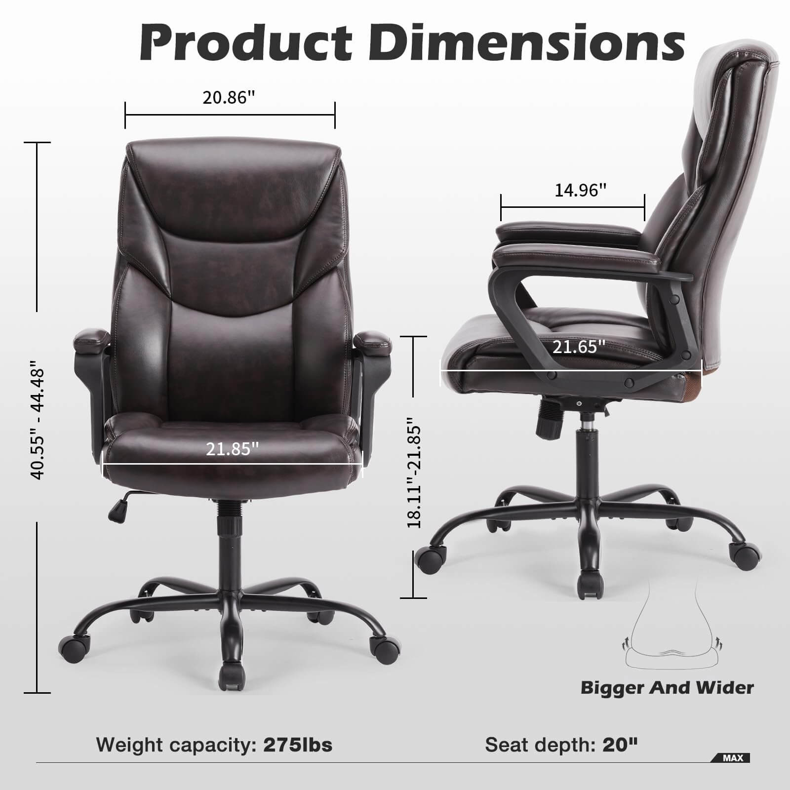 pu-leather-office-chair#Color_Brown#Styles_Fixed Armrest