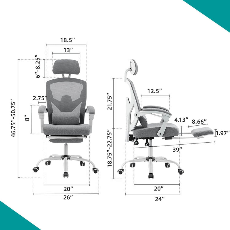 retractable-footrest-swivel-office-chair#Color_Gray