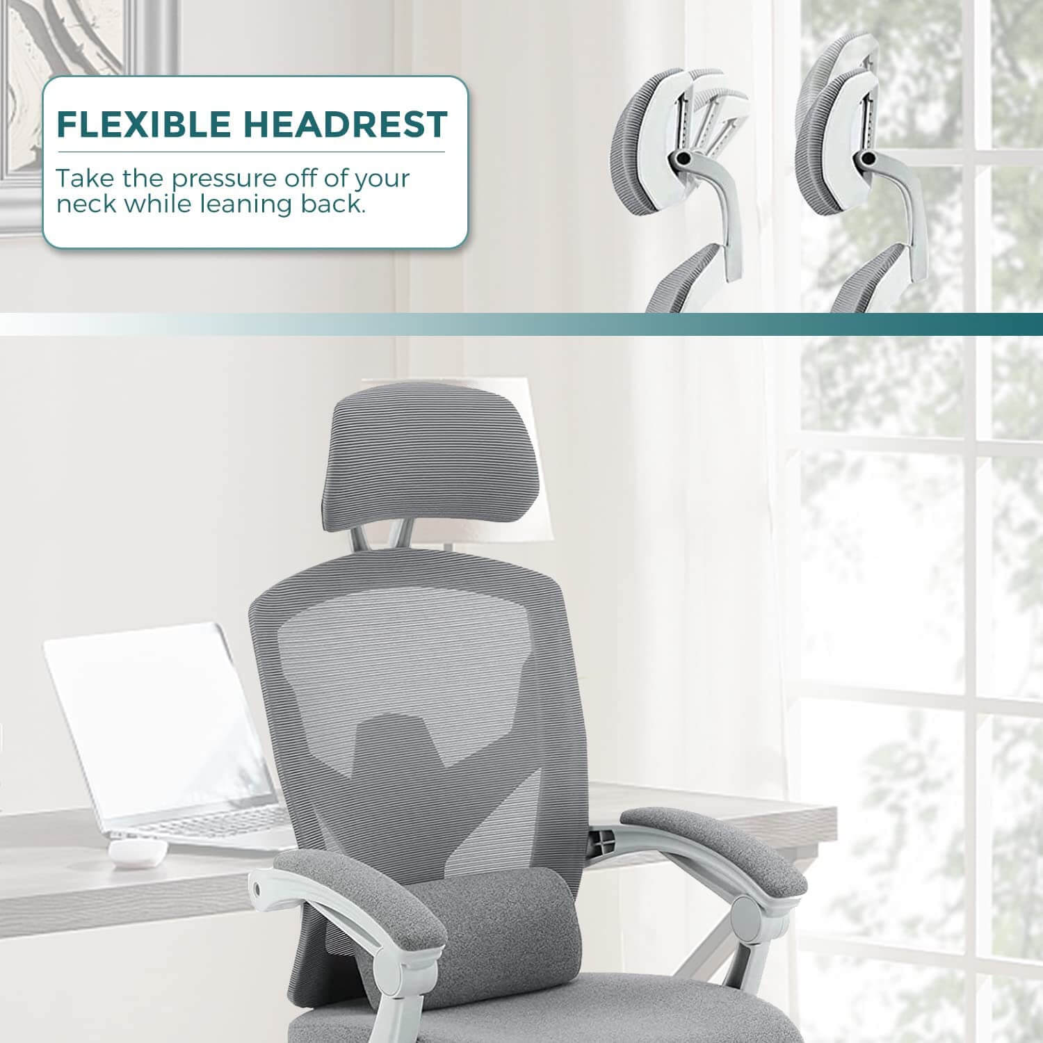 Retractable Footrest Ergonomic Swivel Office Chair with Lumbar Support