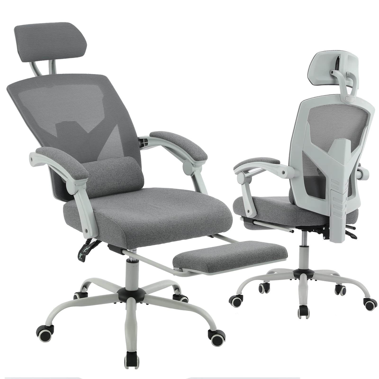 retractable-footrest-swivel-office-chair#Color_Gray