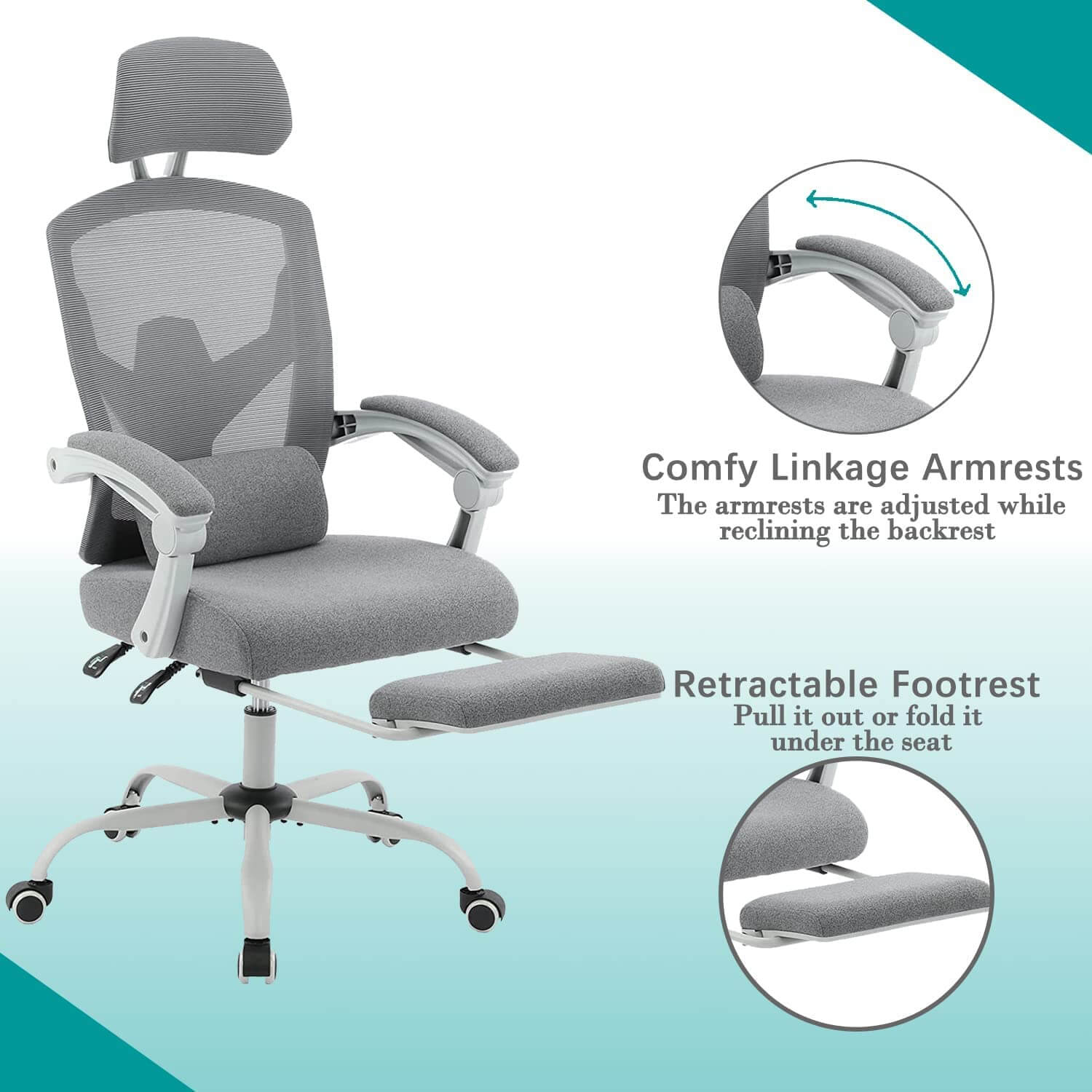 retractable-footrest-swivel-office-chair#Color_Gray