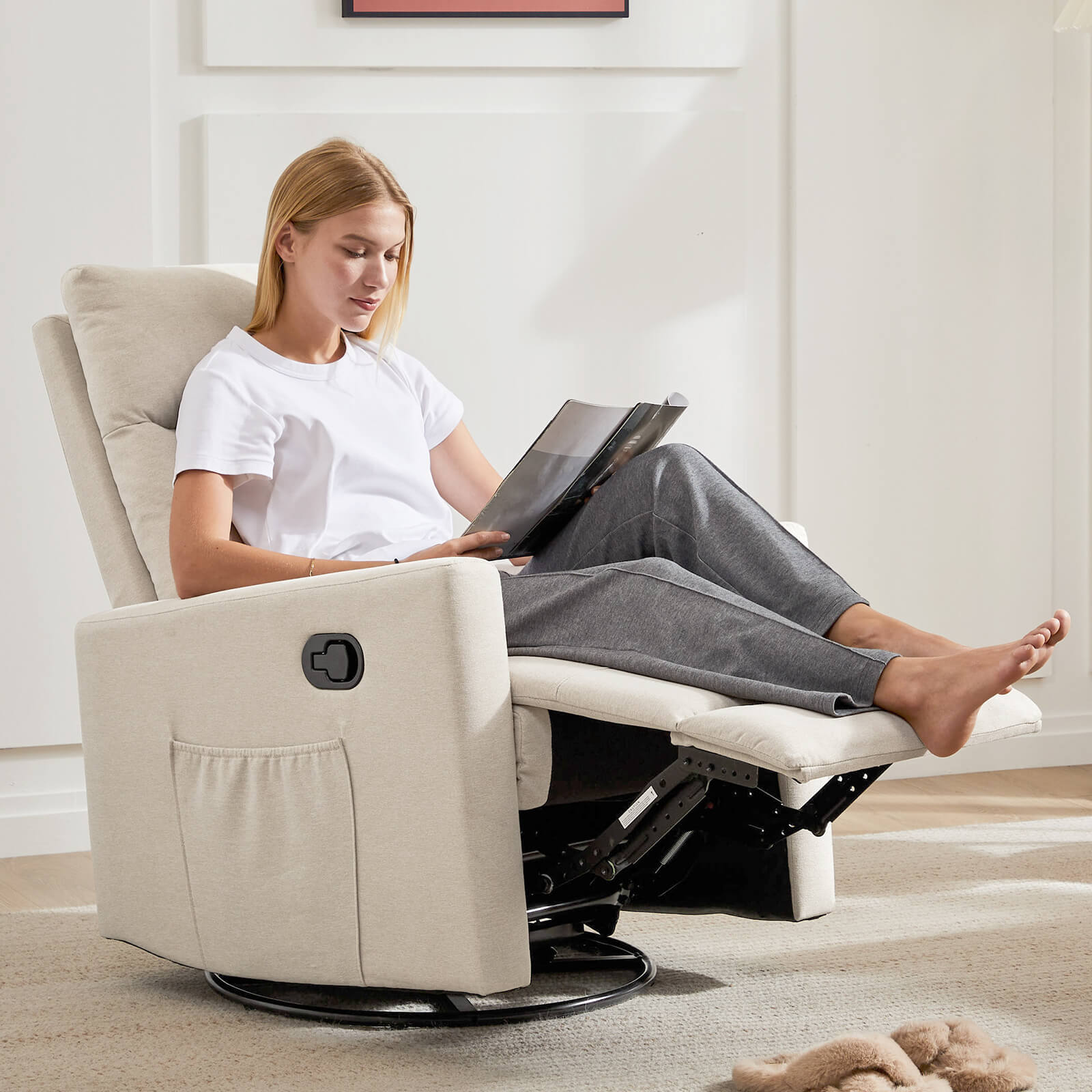 Glider rocker recliner outlet for nursery