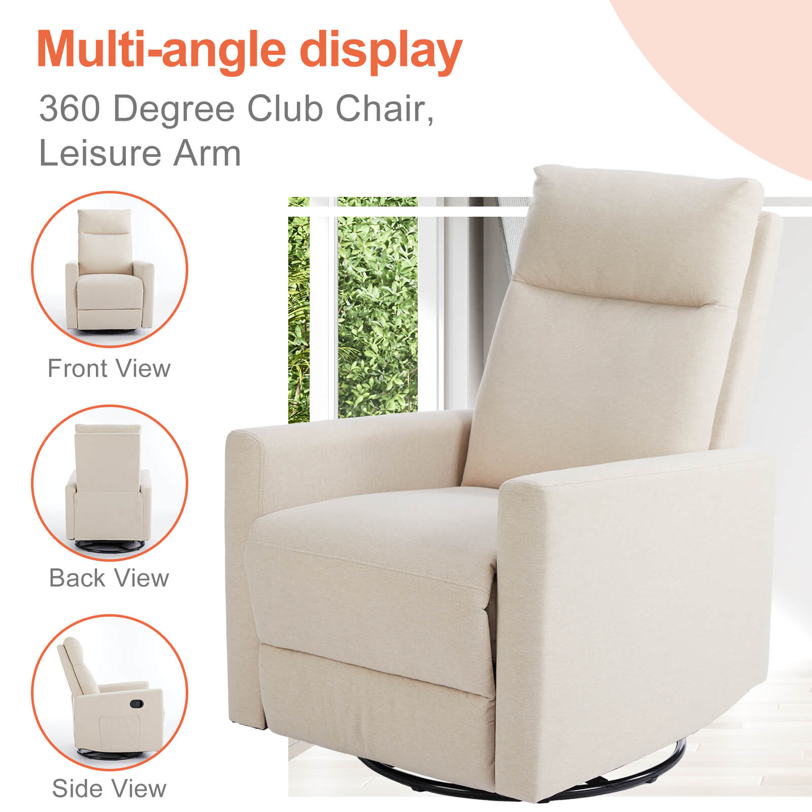 Nursery swivel glider recliner chair hot sale