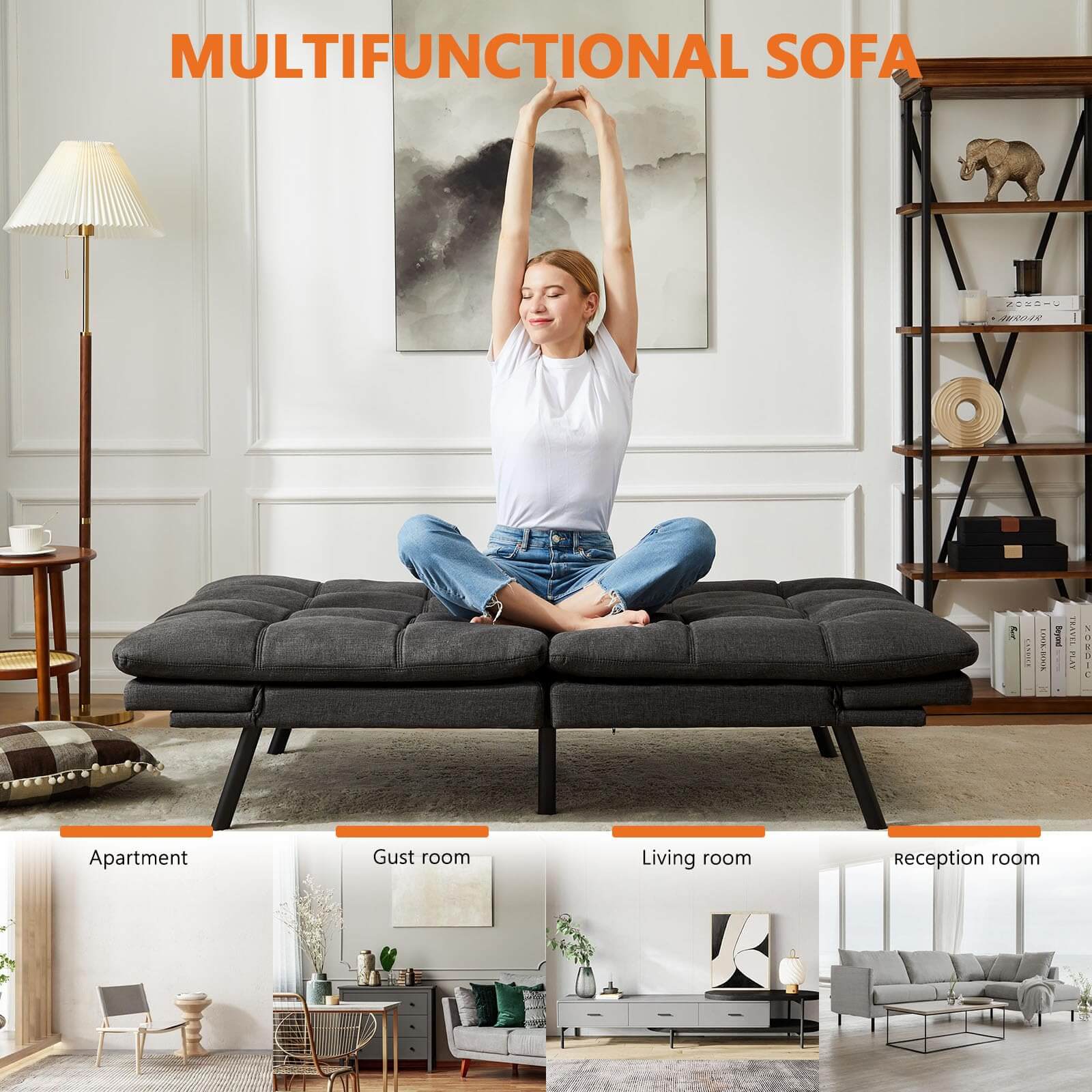 Memory foam convertible sofa best sale