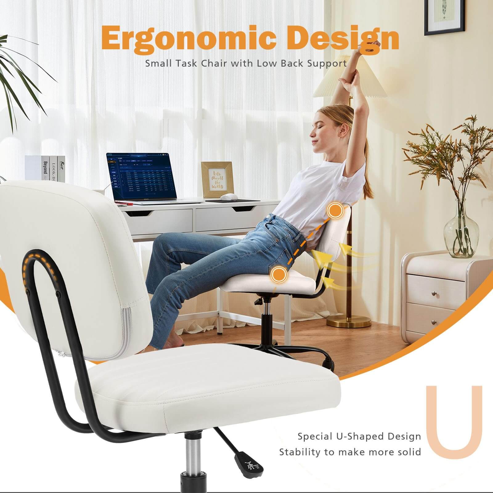 SOCUY Office Chair Computer Chair Task Chair Desk Chair Office Chair  Comfortable Computer Chair Home Back Chair Neck Support Office Chair Waist