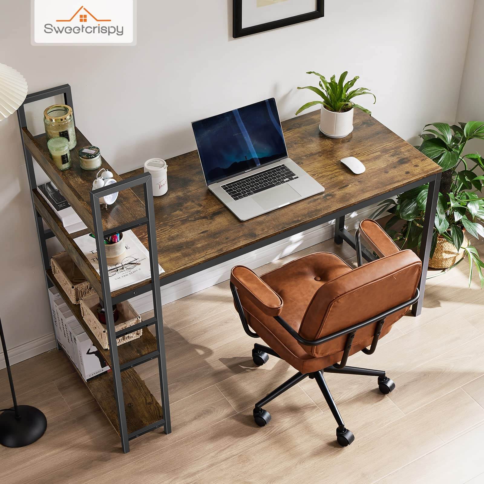 Sweetcrispy Computer Desk Home Office Desk 47 inch Writing Desks Small Space Desk Study Table Modern Simple Style Work Table Student Desk PC Table